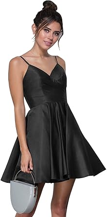 short satin homecoming dress