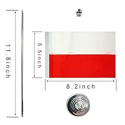 GentleGirl Poland Flag Poles Flag Table Flag,Desk