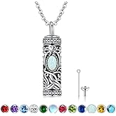 Urn Necklace for Ashes Cremation Jewelry 925 Sterling Silver Ashes Pendant Necklace Memorial Jewelry Gifts for Women Men Girls Boys