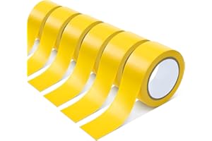 Outus Floor Marking Tapes 2" Width 100' Length Yellow Durable Non Abrasive Tape Tough Floor Tape for Social Distancing, Gyms, Athletics, School, Restaurants, Equipment, Heavy Foot Traffic (6 Rolls)