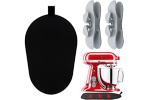 Sliding Mat for Kitchen aid Mixer with 2 Grey Kitchen Accessories, Mover Slider Mat Pad for 5-8 Qt Bowl-Lift Stand Mixer, Kit