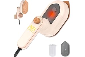 ABXKZ Portable Mini Steam Iron for Clothes Travel Size, 180 ° Foldable Handheld Garment Steamer, Small Ironing Machine, Fabric Wrinkles Remover Support Dry And Wet Iron for Clothes, Home and Travel (pink)