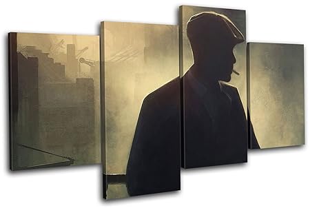 Bold Bloc Design - Peaky Blinders Television Show TV 200x113cm MULTI Leinwand Kunstdruck Box gerahmte Bild Wand hangen - hand