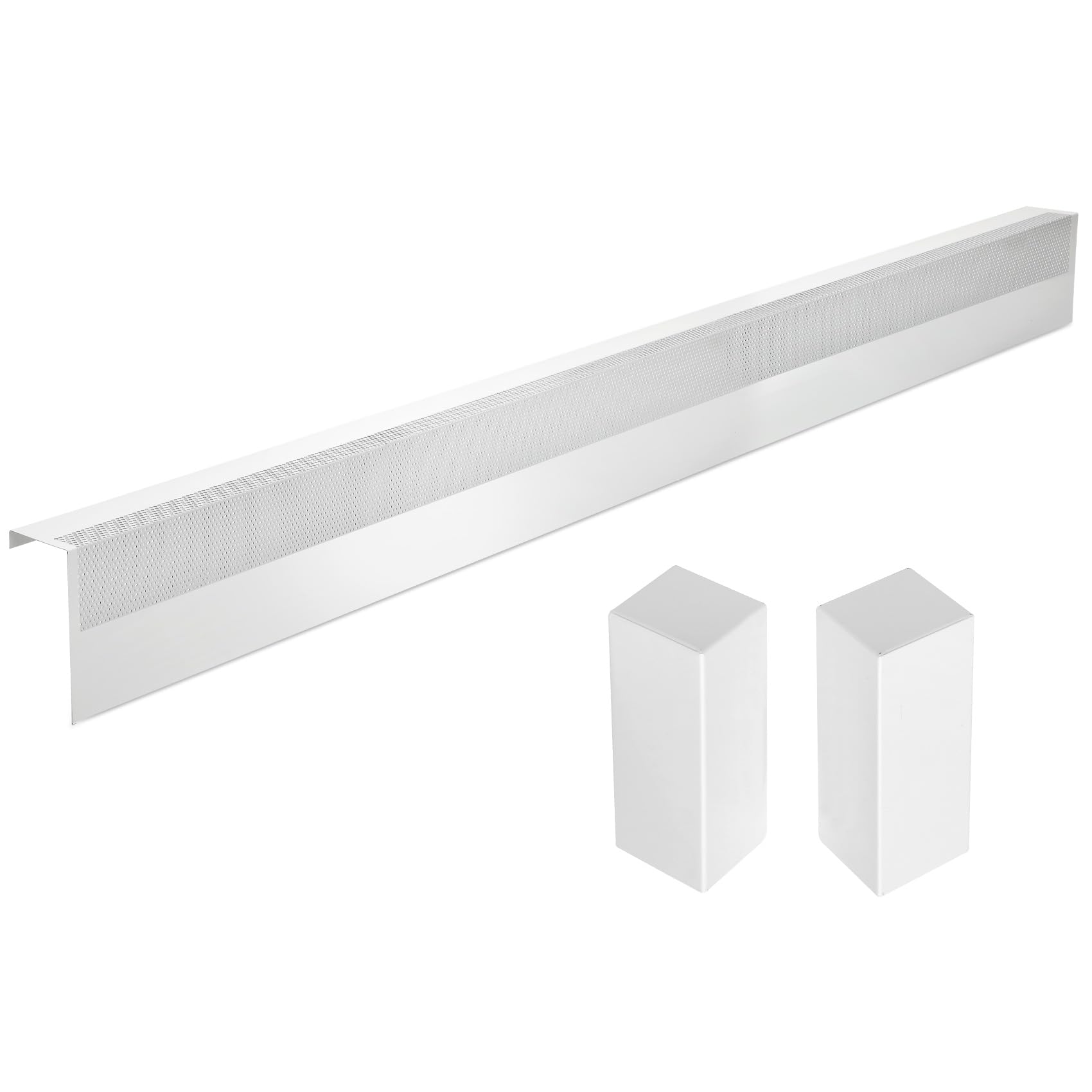 Photo 1 of Upgraded 6 FT Base board Heater Cover with Left and Right Endcaps, Galvanized Steel Easy Slip-On Heater Cover for Replacing Old and Rusty Looking Electric and Hydronic Base board Heat Covers