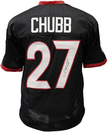 signed nick chubb jersey