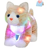 Glow Guards 14'' Light up Kitty Stuffed Animal Soft Realistic Cat Plush Toy with LED Night Lights Glow Birthday Children's Day Gifts for Toddler Kids