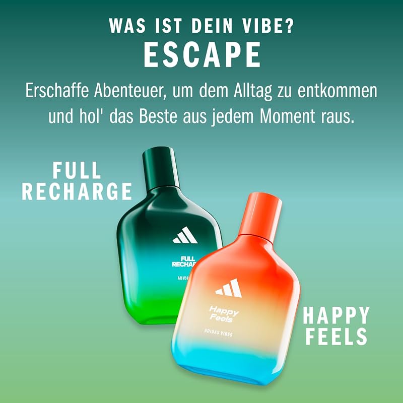 Vibes Full Recharge Eau de Parfum, langanhaltender, belebender Unisex-Duft mit würzig-frischen Noten und natürlichen ätherischen Ölen, 100ml