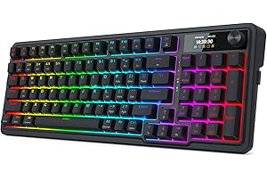 Redragon K719 Wireless Gasket Gaming Keyboard w/Hype Screen & Knob, 95 Keys Mechanical Keyboard, Easy-Control 1.14’’ TFT Info