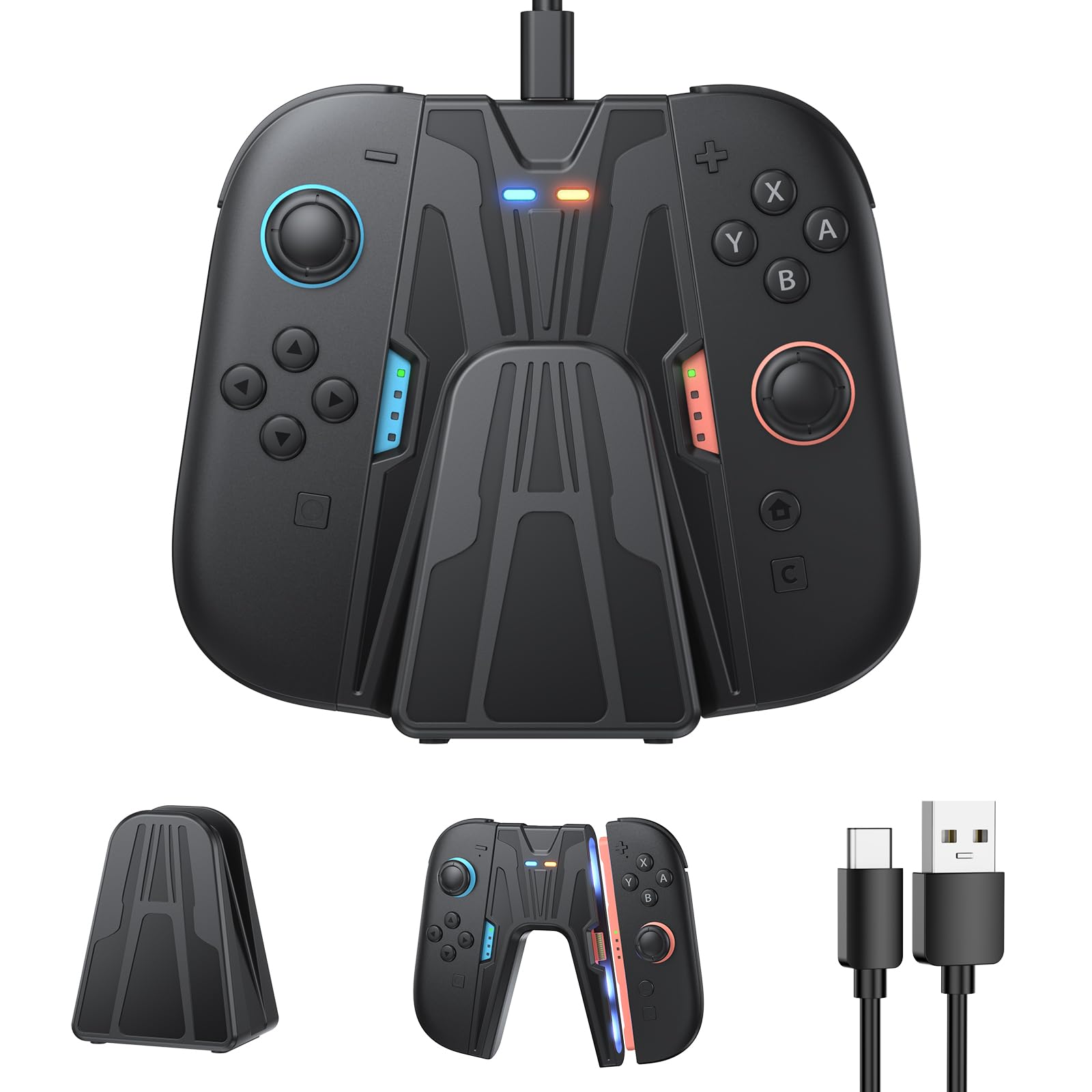 Photo 1 of FASTSNAIL Charging Grip for Nintendo Switch 2 (2025), Magnetic Controller Grip and Dock for Joy-con2, Portable Charger Stand with LED Indicator, Play While Charging, Sega Genesis Comfort Grip