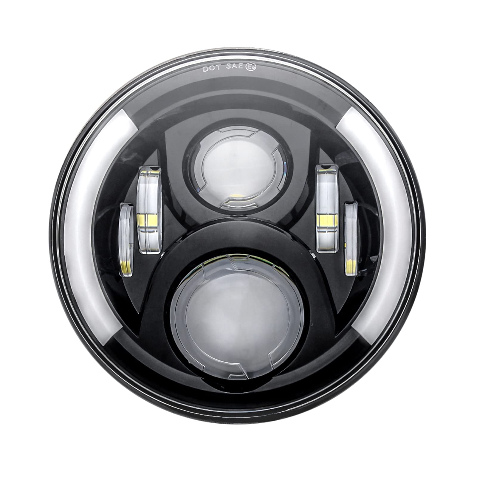 SKUNTUGUANG 7 Inch LED Headlight with DRL Turn Signal Light for Many Models of Motorcycles (Signal Headlight)