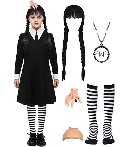 Gridamea Déguisement Halloween Costume Pour Filles Robe Mercredi Co Fille Cosplay Carnaval Amz B0ckmtw7b4