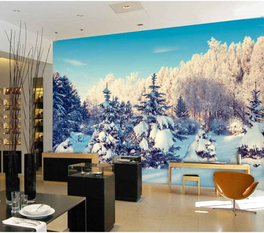 3D Stereo Winter Snow 3D Wall Mural Wallpaper Waterproof Home Decoration Painting 300×210cm