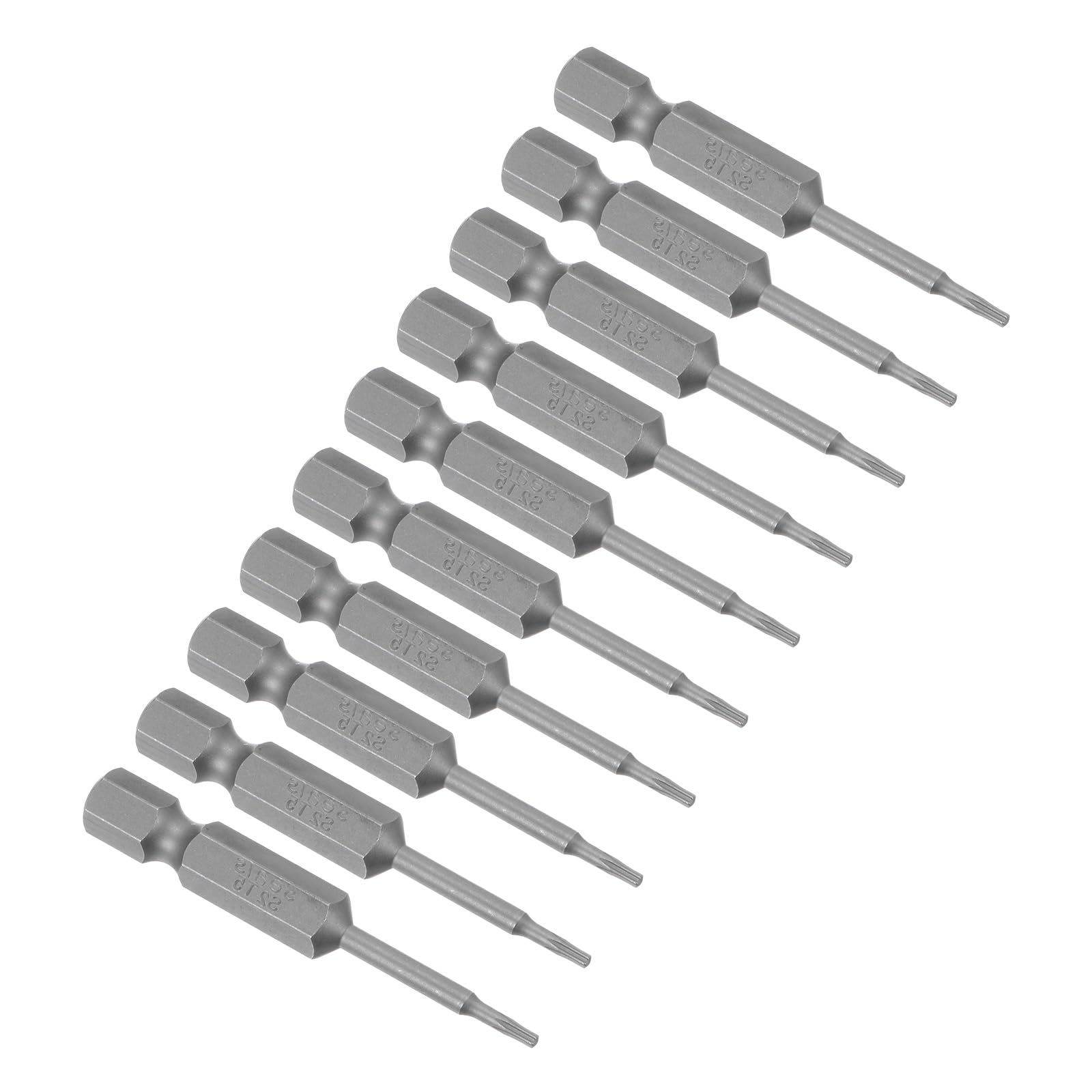 CoCud Magnetic Torx Screwdriver Bit, T5 50mm Length 1/4" Hex Shank, S2 Steel Star 6 Point Drill Driver Tamper Proof - (Applications: for Auto Repair), 10-Pieces