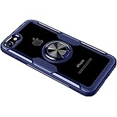 SORAKA Clear Case for iPhone SE 2022/iPhone 8/iPhone 7 with Ring Holder,Slim Fit Case Transparent Hard PC Cover iPhone SE 2020 Case with Metal Plate for Magnetic Car Phone Holder