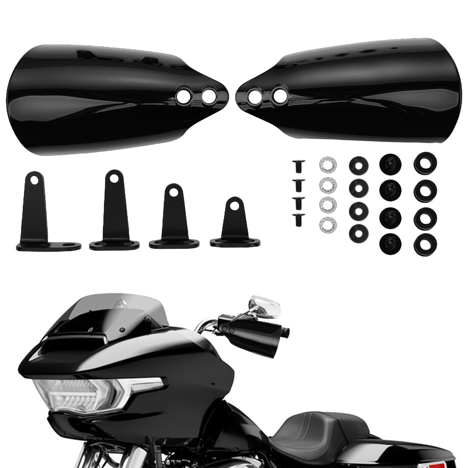Photo 1 of Motorcycle Handguards Hand Guards Universal for Harley Road Glide FXBB Road King Touring Electra Glide Touring Electra Glide Softail Street Bob FXBB 114 FXBBS Low Rider ST 117 FXLRST 2019-2025