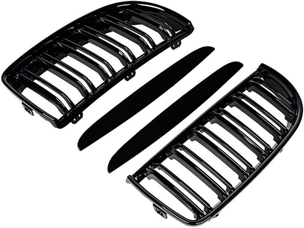 Ricoy Gloss Black Front Kidney Grill Grilles For 2005-2008 325i 328i Sedan Wagon E90 E91 4 Door (Dual Slat) - Image 3