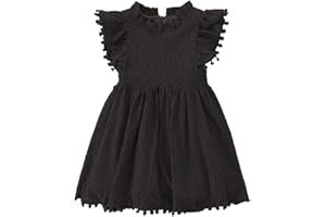 RJXDLT Toddler Girls Lace Dresses Baby Girl Elegant Dress Flutter Sleeve Lace Party Princess Dress