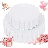 supernal 100pcs White Plastic Plates Disposable for Wedding,Plastic Plates For Party Includes 50pcs Dinner and Dessert Plate.Scalloped Plastic Platefor Valentine's Day Mother's Day and Easter