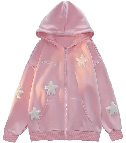 Amazon.com: Tyadorw Women Y2K Zip Up Hoodies Cute Grunge Star