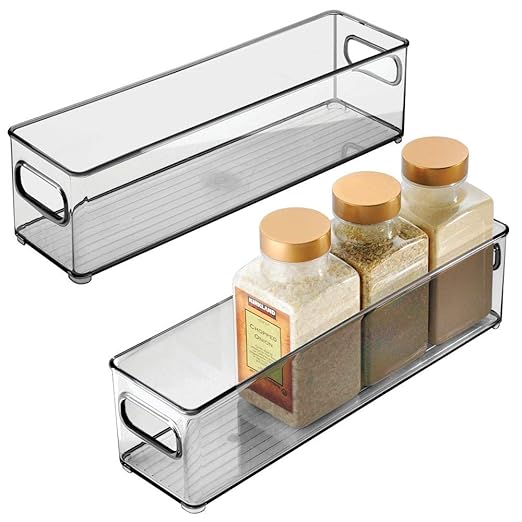 mDesign Juego de 2 cajas organizadoras con asas - Práctico ...