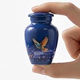 Forevermore Keepsakes - Small Keepsake Cremation Urn for Ashes - Beautiful Mini Memorial Urn with Velvet Box & Bag