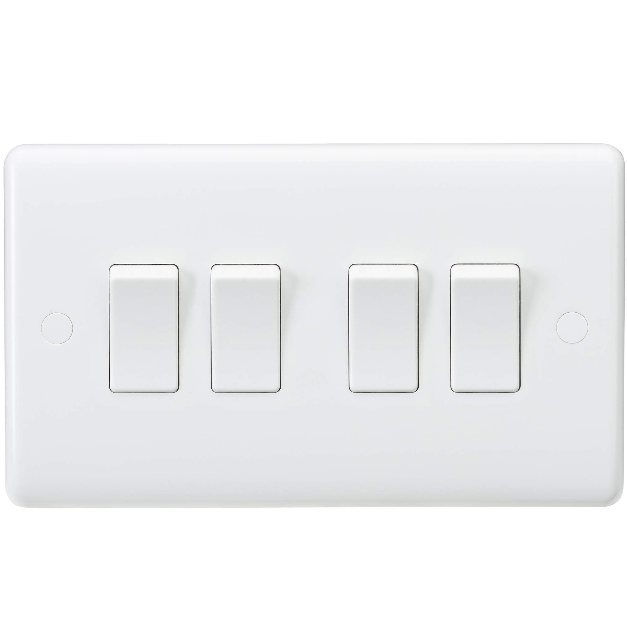 Knightsbridge CU4100 Curved Edge 10 A 4 Gang 2 Way Switch, White