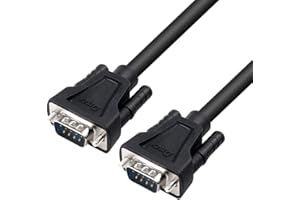 DTECH DB9 to DB9 RS232 Serial Cable 6Feet 2M Male to Male Extension Null Modem Cord Cross line for Data Communication
