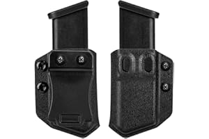 Aecktech 2 Pack Universal Mag Carrier IWB/OWB Magazine Holster Fits: 9mm/.40 Double/Single Stack|.45ACP Double/Single Stack,for Right & Left Hand Ambidextrous Concealed Carry
