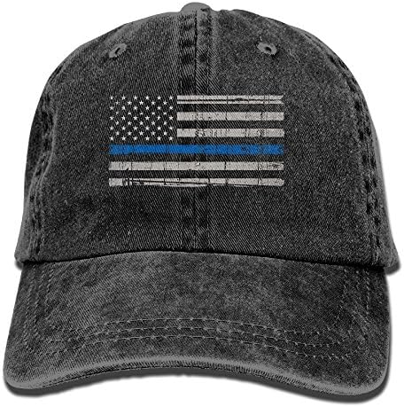 WALAWALA Blue Lives Matter Support Police Cotton Denim Hat Adjustable Baseball Cap