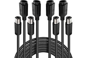 Gamecube Controller Extension Cable 6.6ft 4-Pack, Extra Long Wired Cord for Nintendo GameCube & Wii Gamecube Controllers