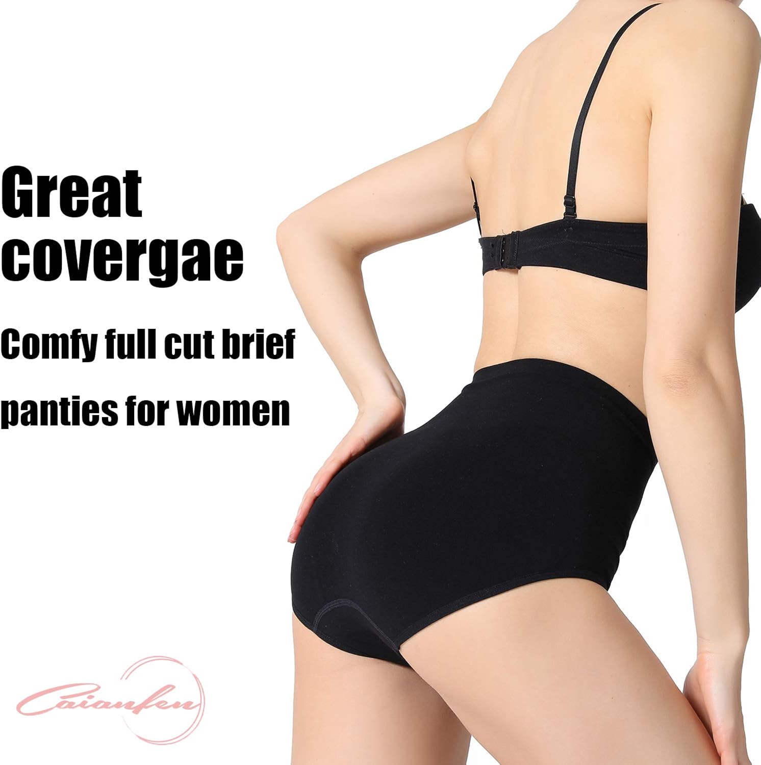 CAIANFEN Womens High Waist Cotton Underwear Soft Breathable Full Coverage Briefs Panties Multipack XS S M L XL at  Women’s Clothing store