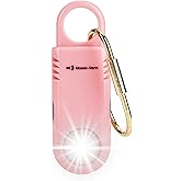 135dB Rechargeable Personal Safety Alarm Built-in Ultra-Bright Flashlight Non Slip Grip Keychain Emergency SOS Siren for Wome