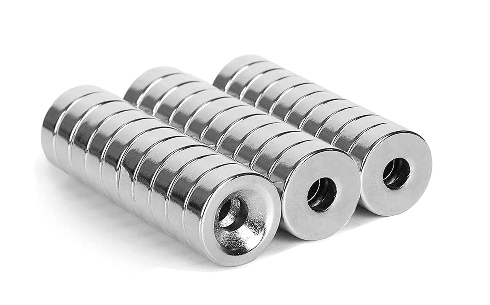 Photo 1 of ZDYWY 30 Pieces 10 x 3mm with 3mm Countersunk Hole Permanent Disc Rare Earth Fastener Magnets Refrigerator Neodymium Magnets - 0.4 inch D x 0.12 inch H with 0.12 inch D Screw Hole