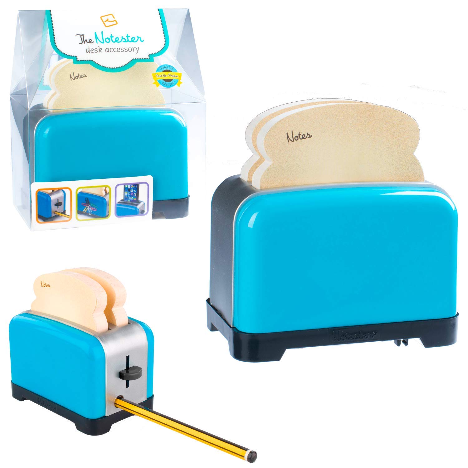 Gifts for Readers & Writers Desktop Organiser with Sharpener | Sticky Notes Holder | Pen Pot with Magnetic Section | Novelty Notepad Dispenser | Note Pad Stationery Gift Idea for School & Office Desk