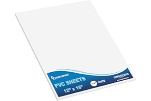 Mega Format 12" x 16" Rigid PVC Plastic Sheets - Sintra PVC Sheet, Celtec PVC Board - Hard Plastic Sheet, PVC Sheets Plastic - 1/4" 6mm Thick - 1-Pk-White