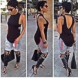 Tenworld Women Summer Vest Top Sleeveless Backless Blouse Cotton Tank Shirt
