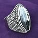 Mytys Vintage Black Marquise Crystal Silver Cocktail Ring Fashion Jewelry for Women