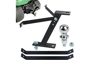 BOSFLAG Tractor Lawn Mower Trailer Towing Hitch with Chrome Trailer Hitch Ball, 3,500 lbs, 2 Inch Diameter, 3/4 x 2-Inch Shank for Cub Cadet Husqvarna Craftsman and All Conventional Lawn Mowers