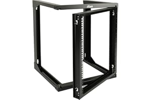 Tecmojo 12U Wall Mount Rack, Open Frame Server Rack with Swing Gate, 12U Rack for 19inch Computer/AV/Data/IT/Media Equipment, 12U Server Rack with 24inch Depth, Square&Tapped Holes