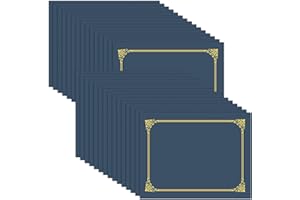 AKONEGE 30 Packs Certificate Holders, Navy Blue Diploma Holders, 350gsm, Certificate Covers with Gold Foil Border for Letter Size 8.5 x 11 Certificates, Cardstock, Award, Graduation, Document Papers