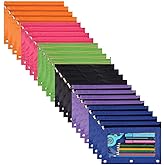 WODISON 24-Packs 3 Ring Pencil Pouch, Binder Pouches with 3 Hole, Bulk Zipper Pencil Case Suitable for Class, School, Office(6 Colors)