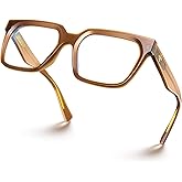 VISOONE Rectangle TR90 Blue Light Blocking Glasses Computer Eyewear with Preppy Look for Women and Men Cougar