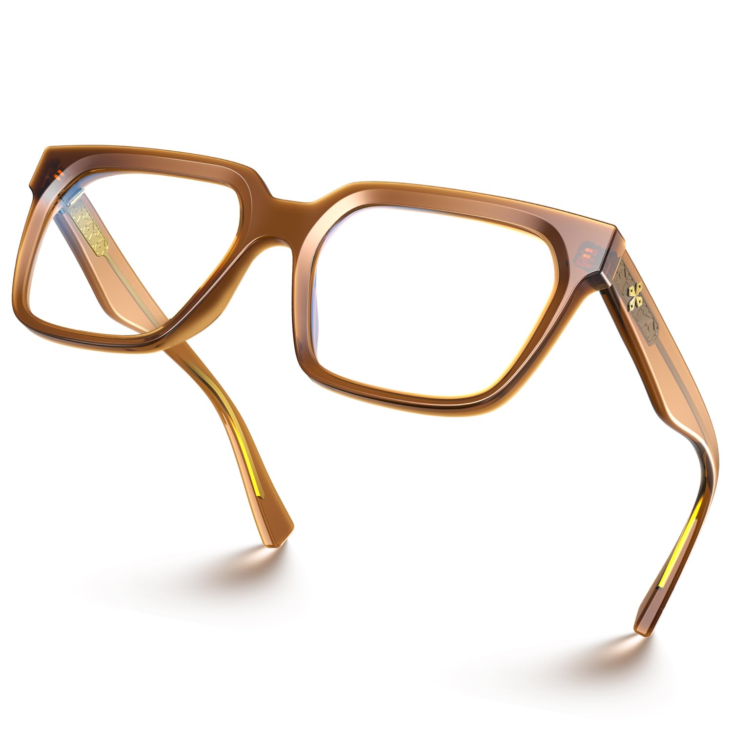 Photo 1 of VISOONE Rectangle TR90 Blue Light Blocking Glasses Computer Eyewear with Preppy Look for Women and Men Cougar