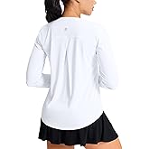 SANTINY Lightweight Long Sleeve Workout Tops for Women Breathable Gym Yoga Athletic Running Hiking Top UPF 50+ Sun Shirts