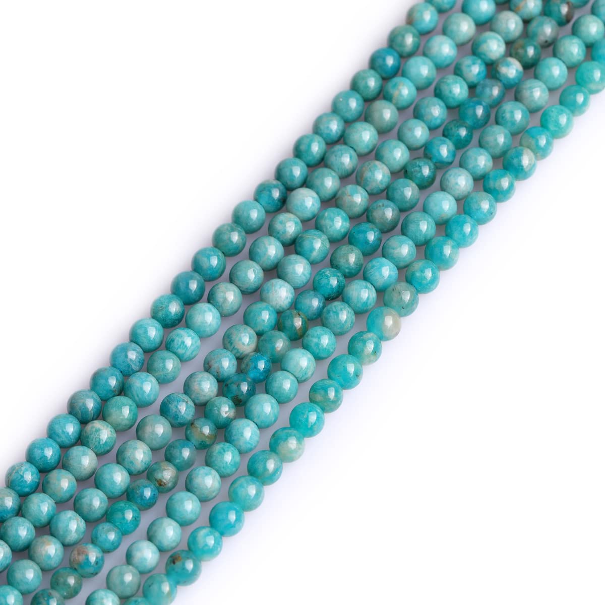 GEM-Inside Natural 4mm Green Amazonite Round Gemstone Semi Precious Loose Beads for Jewellery Making 15''