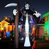 10.5 FT Halloween Inflatable Grim Reaper, Giant Grim Reaper Ghost Inflatables with Scary Sound, Blow Up Yard Decorations with Build-in LED Lights for Halloween Outdoor Garden Yard Lawn Decor