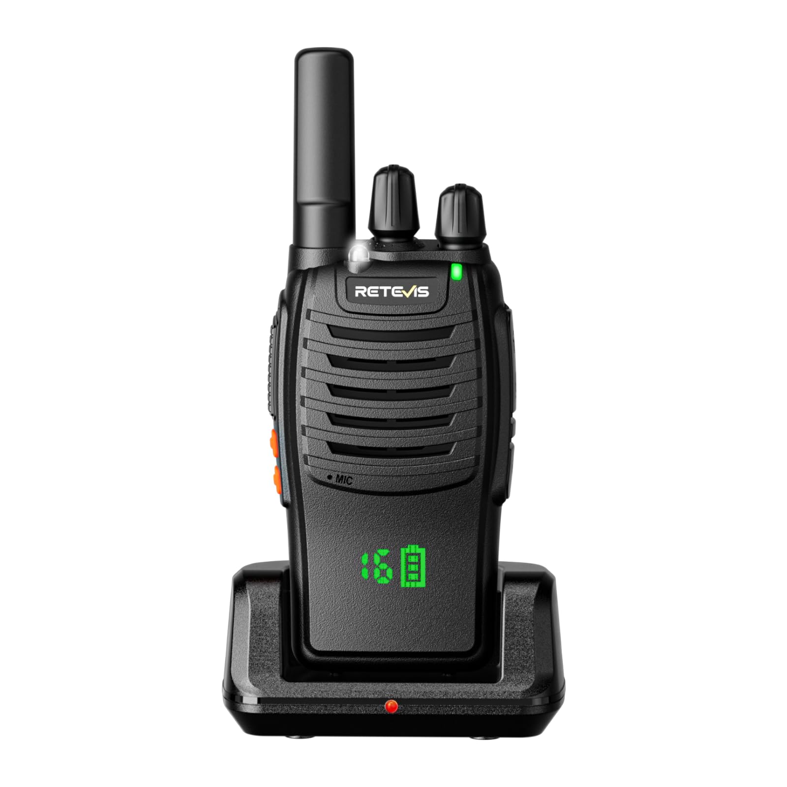 Retevis H777H Walkie Talkie for Adults, PMR446 Two Way Radio with Hidden Display, USB C, VOX, Flashlight, 16 Channels, Portable Walkie Talkies for Family, Camping (Black, 1 Pcs)