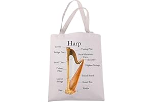 JXGZSO Musician Gift Harp Instrument Anatomy Tote Bag Harp Lover Gift Harp Player Gift Music Teacher Gift Harpist Gift