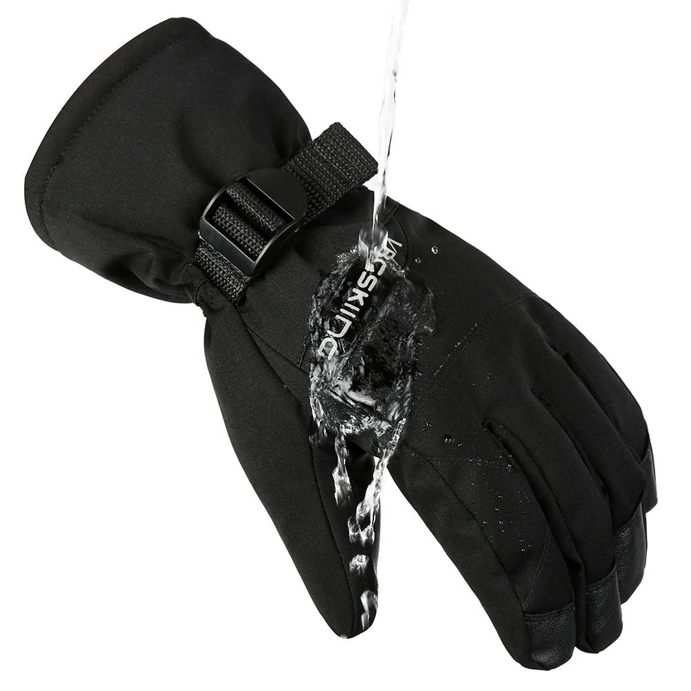 VBG VBIGER Ski Gloves Waterproof Winter Gloves Warm Snow Snowboard Gloves Cold Weather Motorcycle Work Gloves for Women Men (Small, Black)