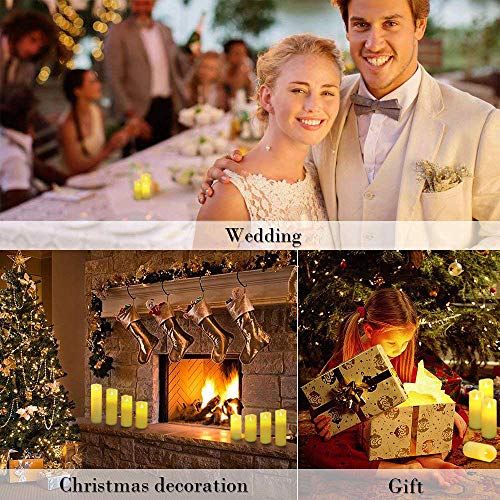 Da by Flameless Candles, Led Candles Set of 9(H 5" 5.5" 6" 7" 8" 9" xD 2.1") Ivory Real Wax Battery Candles (Batteries not Incl) with 2 Remote Timers - Thumbnail 5